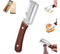 Elite Gourmet Knife,Premium Vegetable Peeler With Wooden Handle And Bottle Opener, Multi-Functional Vegetable Pee,Pelapatate Multifunzione 3 In 1,Per Verdure, Frutta (1pcs)