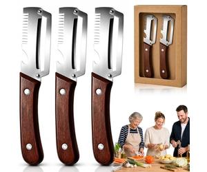 Elite Gourmet Peeler, Multifunctional Vegetable Peelers, Multi Function Peeler&Bottle Opener & JuliennePeeler, Ergonomic Kitchen Tool for Potato, Fruit, Vegetable (3 Pcs)