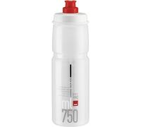 Bottiglia da ciclismo Elite Jet 750 ml chiara/rossa con logo (750 ml)