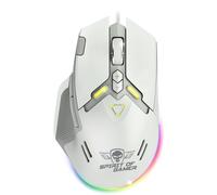 Elite M60: Mouse RGB USB/Risoluzione 20000 DPI Personalizzabile/9 pulsanti programmabili (Software Incluso) di cui Rapid Fire + Sniper/Accelerazione 22G, Velocità 66 fps (White-Grey)