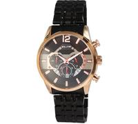 Elite - Orologio da polso da uomo, nero, oro, analogico, data, cronografo, acciaio inossidabile, Bracciale