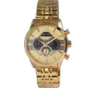 Elite Orologio da polso da uomo, oro, analogico, data, cronografo, in acciaio inox, Bracciale