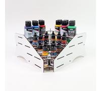 elite pro Organizer per vernici angolari EP04 compatibile con Vallejo AK The Army Painter ecc | 23 x 23 x 11 cm | Capacità di 30 barattoli e 18 pennelli | modellismo miniature | Montaggio facile