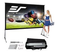 Elite Screens Yard Master 2, schermo per proiettore da esterno da 110 pollici con supporto, 16:9, 8K 4K Ultra HD, schermo cinematografico portatile veloce pieghevole con chiusura a scatto, OMS110H2
