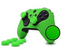 Elite Series 2 - Skin per controller Xbox One Elite Series 2 (non per serie X/S/Elite 1) di Foamy Lizard - Silicone senza sudore con borchie piatte antiscivolo + 8 impugnature QSX-Elite (verde)