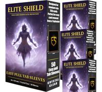 Elite Shield 200 Easy Pull Tab Sleeves - Protezioni per carte con linguetta - Estrazione facile per toploader - Compatibile con carte PKM, One Piece, Magic - Dimensioni standard - Carte da collezione