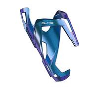 Elite VICO GLAM Porta Borraccia in Fibra di Vetro - Colore Metal Blue con Grafica Bianca - Porta Borraccia Leggero ed Elegante per Bici da Corsa, MTB e Strada