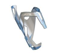 Elite VICO GLAM Porta Borraccia in Fibra di Vetro - Colore Metal Grey con Grafica Bianca - Porta Borraccia Leggero ed Elegante per Bici da Corsa, MTB e Strada