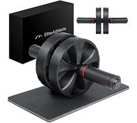 EliteAthlete AB Wheel Roller - Rullo per addominali a casa, con tappetino imbottito per ginocchia