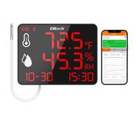 Elitech Data Logger Temperatura e Umidità Bluetooth con Sonda Esterna 2m per Serre Magazzini Laboratori 30000 Dati Ampio Schermo LCD DR-230-THE