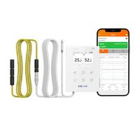 Elitech Logger dati WiFi in tempo reale 2.4G/5G Hz per temperatura e umidità con rilevatore di perdite d'acqua, archiviazione dati cloud, allarme SMS/e-mail/APP/Web, cavo patch da 10 m (da -40 a 176 °