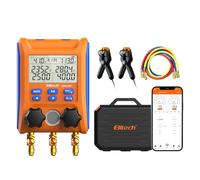 Elitech Manometro Digitale HVAC con Bluetooth e APP - Misuratore di Pressione, Temperatura e Vuoto per Aria Condizionata, Pompe di Calore - Rilevatore di Perdite, Analisi Dati in Tempo Reale LMG-10W