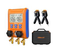 Elitech Manometro Digitale per Refrigerante Tester Alta Precisione per Pressione Gas Vuoto e Temperatura per HVAC Pompe di Calore e Impianti Frigoriferi LMG-10