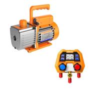 Elitech Manometro Digitale per Sistemi HVAC DMG-2SE & Pompa a vuoto NVP-3 3CFM (5.1m³/h) 1.5L/S 1/4HP