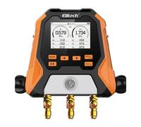 Elitech MS-810S Manometro Digitale Smart a 2 Vie, Gruppo Manometrico Bluetooth per Condizionamento, 140+ Refrigeranti, Kit Misurazione Temperatura/Pressione/Vuoto con Tubi e Pinze in Valigetta