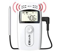 Elitech RC-4 Registratore di dati di Temperatura Letture Registratore USB con Doppi Sensori Display LCD Buzzer Allarme