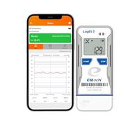 Elitech Registratore di Dati di Temperatura USB Bluetooth, Riutilizzabile con Dati Pre-registrati, Rapporti Automatici PDF CSV, Termometro per Frigorifero con 32.000 Punti di Registrazione LogEt5BT