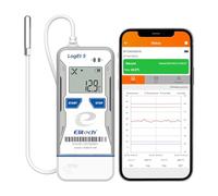 Elitech Registratore di Temperatura USB con Sonda Esterna Bluetooth, Dati Logger Riutilizzabile Rapporti PDF CSV Auto, Termometro Frigorifero Per Trasporto Archiviazione Catena Fredda LogEt5BTE
