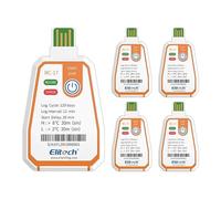 Elitech Registratore di Temperatura USB Monouso RC-17 5Pcs, Parametri Regolabili, Registrazione 120 Giorni per Catena del Freddo Alimenti Farmaci, Impermeabile IP67, Esportazione Automatica PDF