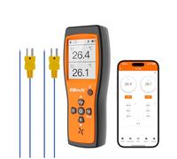 Elitech Termometro a Doppio Termocoppio, Sensore di Temperatura di Tipo K ad Alta Precisione con App, Adatto per Refrigerazione, Manutenzione Automobilistica e Industria delle Pompe di Calore ICT-220