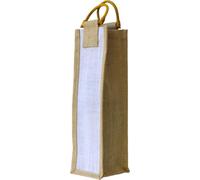 EliteGriko Borsa Porta Bottiglie in Juta con Manici in Bambù, Portabottiglie Vino Regalo, Sacchetti Porta Bottiglie di Vino, Borsa di tela Eco-friendly per Bottiglie di Vino Spumante Champagne