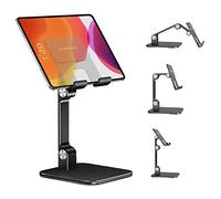elitehood Supporto Tablet da Tavolo, Porta Tablet Regolabile in Alluminio, Supporto IPad per Scrivania per iPad Pro 12.9, 11, 10.5, iPad Air Mini 4 5, iPhone e Altri Dispositivi da 4-13", Nero