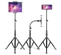 elitehood Supporto treppiede in metallo per iPad e tablet regolabile da 72 '' a collo d'oca, supporto da pavimento in alluminio resistente per iPad Pro 12.9 11, Mini, Air, iPhone e tablet da 4,7-12,9
