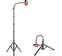 Elitehood Treppiede Alto 203 cm, in Metallo Resistente per Smartphone e iPhone, Girocollo d'oca con Cavalletto e Rotazione a 360° per iPhone 15 14 13 Pro Max