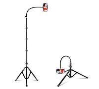 Elitehood Treppiede per telefono alto 2 metri, in metallo resistente, treppiede per iPhone con telecomando, treppiede a collo di cigno da 43,2 cm per iPhone 15 14 13 Pro Max / 13 Pro / 13 12 11,