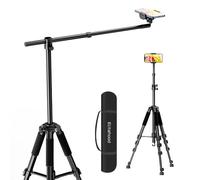 elitehood Treppiede per telefono per registrazione video in testa - Aggiornato orizzontale 59" treppiede regolabile per iPhone con braccio estensibile lungo 25 pollici, rotazione a 360° iPhone