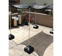 Elitix Pali per Telo Vele Ombreggianti Set da 4 Pali per Tenda Parasole con Base, Pali Retrattili per Vela Ombreggiante (Uso Garage/Esterno) Senza Foratura, Supporti per Telo(Black,230CM/7.5FT/60KG)
