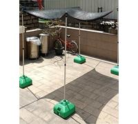 Elitix Pali per Telo Vele Ombreggianti Set da 4 Pali per Tenda Parasole con Base, Pali Retrattili per Vela Ombreggiante (Uso Garage/Esterno) Senza Foratura, Supporti per Telo(Green,230CM/7.5FT/60KG)