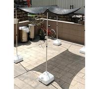 Elitix Pali per Telo Vele Ombreggianti Set da 4 Pali per Tenda Parasole con Base, Pali Retrattili per Vela Ombreggiante (Uso Garage/Esterno) Senza Foratura, Supporti per Telo(White,300CM/9.8FT/40KG)