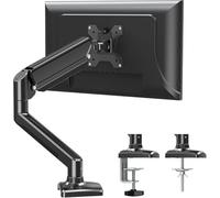ELIVED Braccio per monitor singolo per la maggior parte dei monitor da 13-32 pollici con VESA 75x75/100x100 mm fino a 9 kg Braccio a molla a gas con rotazione di 360° e morsetto a C EV004