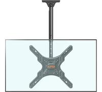 ELIVED Supporto da soffitto per TV per la maggior parte dei televisori da 24 - 65 pollici, piatto e curvo fino a 45 kg, max. VESA 400 x 400 mm, altezza regolabile per tetto piatto o tetto inclinato,