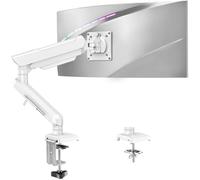 ELIVED Supporto per monitor da gioco per schermi da 13 - 32" (2 - 9 kg), braccio a gas regolabile in altezza con VESA 75/100 mm, inclinabile/girevole, girevole a 360°, bianco, EV6011W