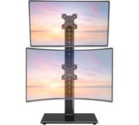 ELIVED Supporto verticale per doppio monitor, impilabile di due schermi fino a 32 pollici, max. 15 kg per monitor, montaggio indipendente regolabile in altezza, VESA 75/100 mm, EV2012