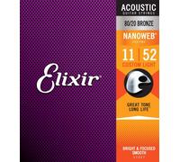Elixir 11027 Nanoweb Custom Light A. B. Set 6 Corde x Chitarra Acustica 011-052