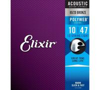 Elixir 11150 Polyweb Light 010/047 Muta per Chitarra Acustica 80/20 Bronze 01...