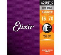 Elixir 11306 Nanoweb 80/20 Bronze Baritone 016/070 Muta per Chitarra Acustica...