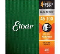 Elixir 14502 Nanoweb Light 80/20 Bronze Muta per Basso Acustico 045/100 Muta ...
