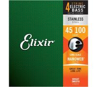 Elixir 14652 Nanoweb Light Stainless Steel Muta per Basso Elettrico 045/100 M...