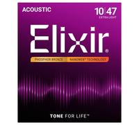 Elixir 16002 Nanoweb Extra Light 010/047 Cordiera per Chitarra Acustica Phosphor
