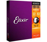 Elixir 16052 Nanoweb Phosphor Bronze Muta di corde per chitarra acustica Ligh...