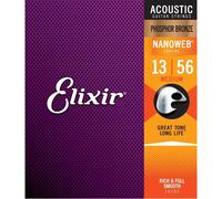 Elixir 16102 Nanoweb Medium 013/056 Muta Corde per Chitarra Acustica 80/20 Br...