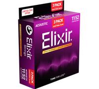 ELIXIR 16568 NANOWEB PHOSPHOR BRONZE PACK 3 MUTE PER CHITARRA ACUSTICA 11/52