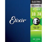 Elixir 19062 Optiweb Light 010/074 Muta 8 Corde per Chitarra Elettrica Nickel...