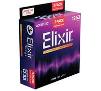 Elixir 3X Pack 16569 Acoustic Phosphor Bronze Nanoweb Pack 3 Mute di Corde pe...