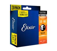 ELIXIR Nanoweb 16542 Light Electric PACK 3 SET CORDE X CHITARRA ELETTRICA 010/46