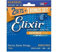 ELIXIR NANOWEB SUPER LIGHT 009-042 SET 3 MUTE PER CHITARRA ELETTRICA LIMITED EDITION